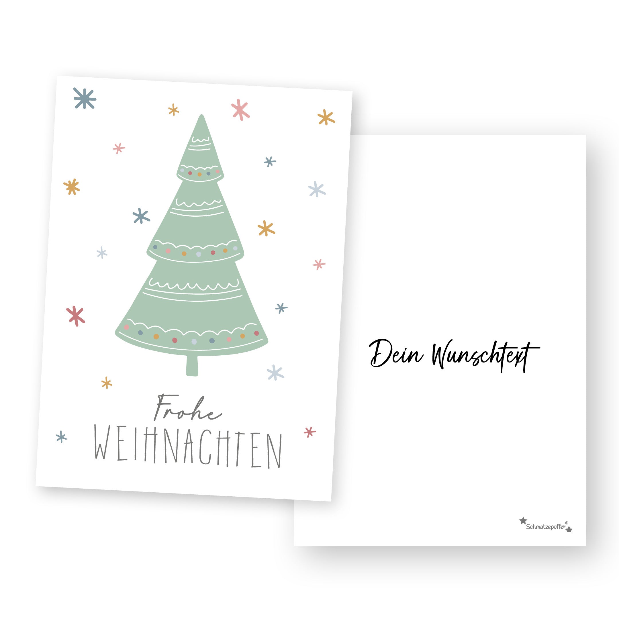 Grußkarte "Fröhliche Weihnachten" - Baum