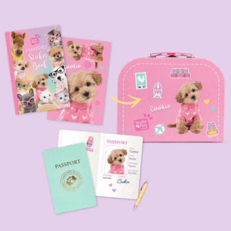 STUDIO PETS – KOFFERSET FÜR 16 CM KUSCHELTIERE (4 FARBEN)
