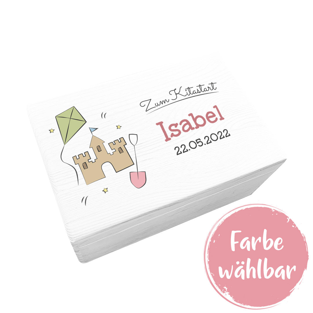 Erinnerungsbox XL - Holz weiß - Taufe / Schule / Kindergarten / Kommunion - personalisiert | Schmatzepuffer