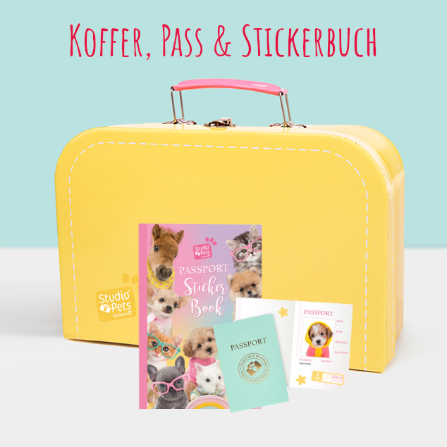 STUDIO PETS – KOFFERSET FÜR 16 CM KUSCHELTIERE (4 FARBEN)
