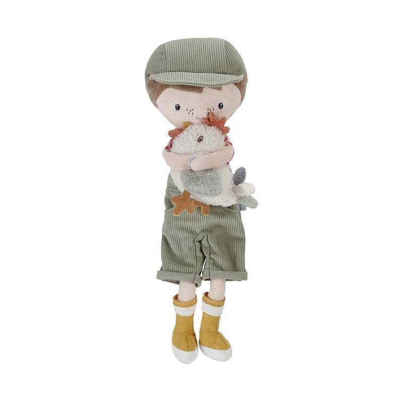 TOP DEAL - Farmer Jim with Chicken cuddly doll, 35 cm | Little Dutch