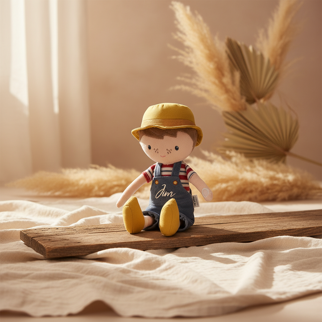 TOP DEAL - Kuschelpuppe Holländischer Bauer Jim mit Käse 35 cm | Little Dutch