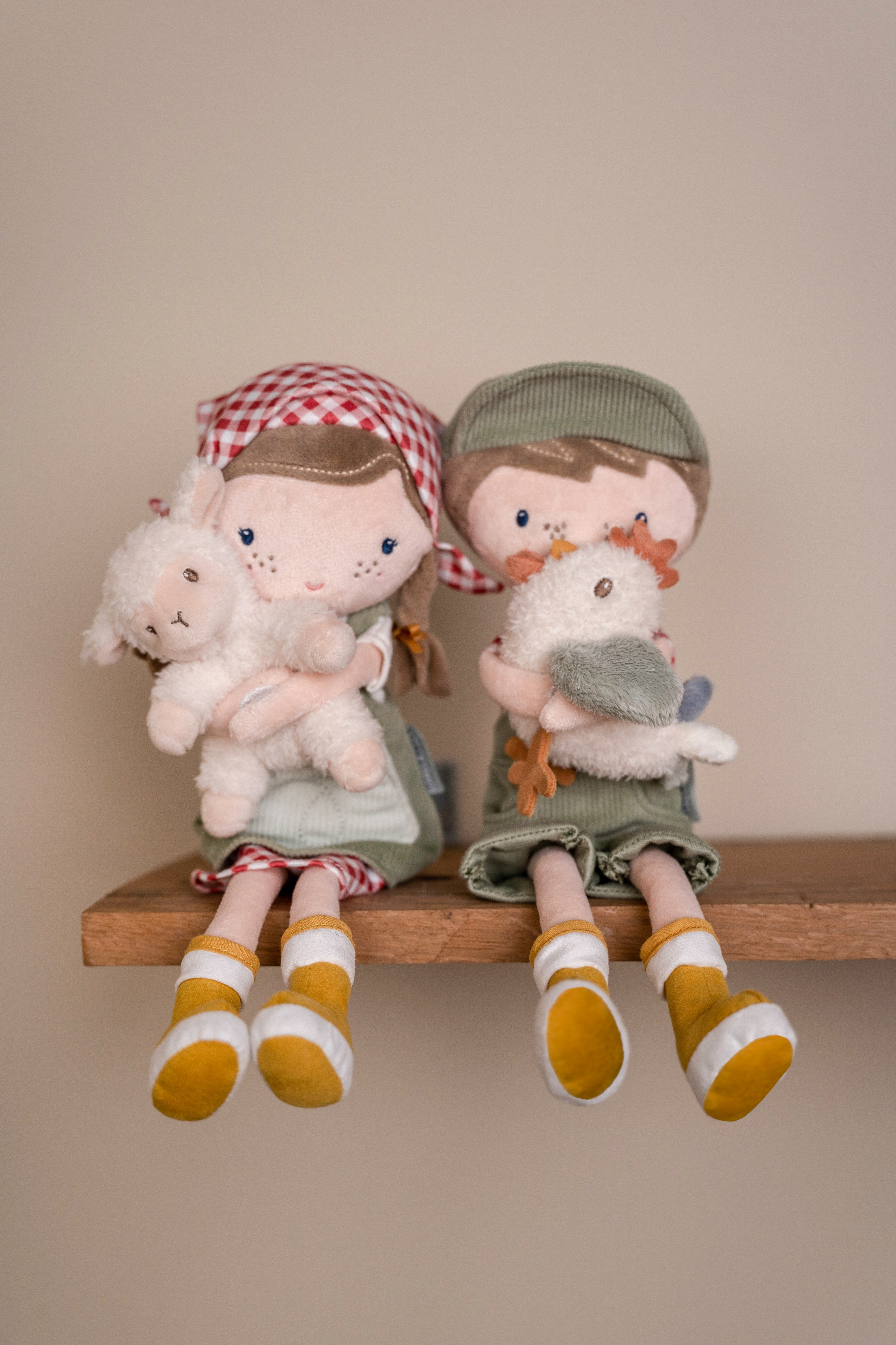 Little Dutch cuddly doll farmer Rosa with sheep 35 cm