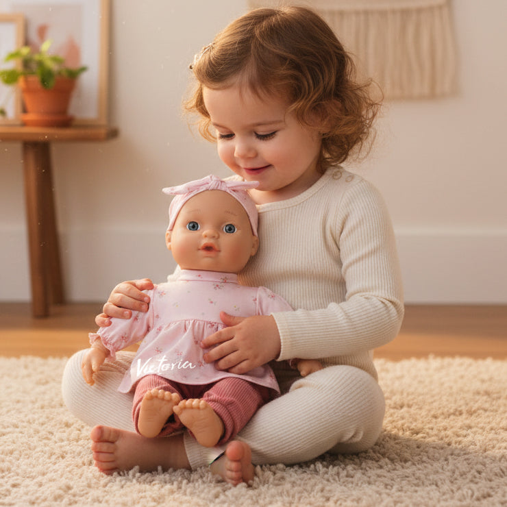 Personalisierte Babypuppe Lily Set mit Zubehör und Name