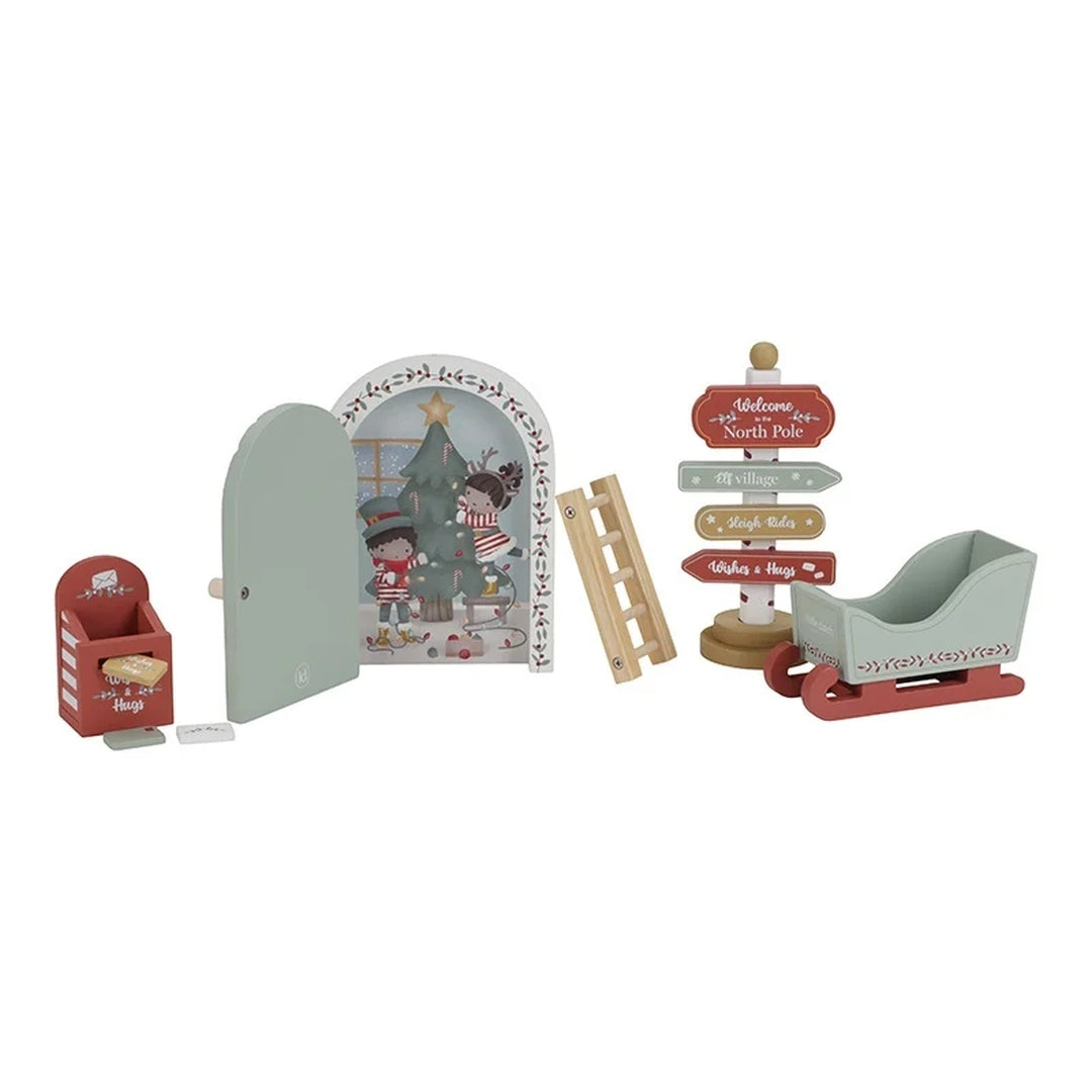 Kerstkabouter accessoireset inclusief kabouterdeur | Little Dutch
