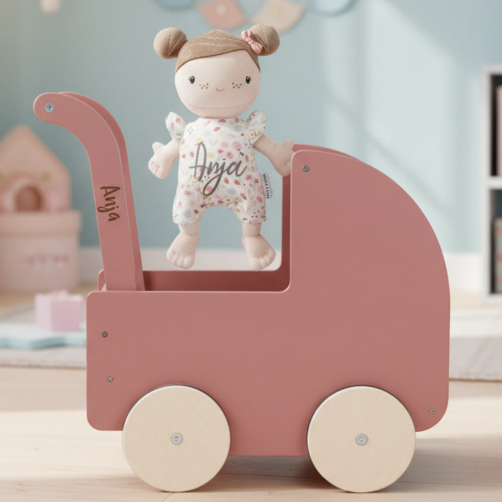 Puppenwagen mit Babypuppe Rosa | Little Dutch