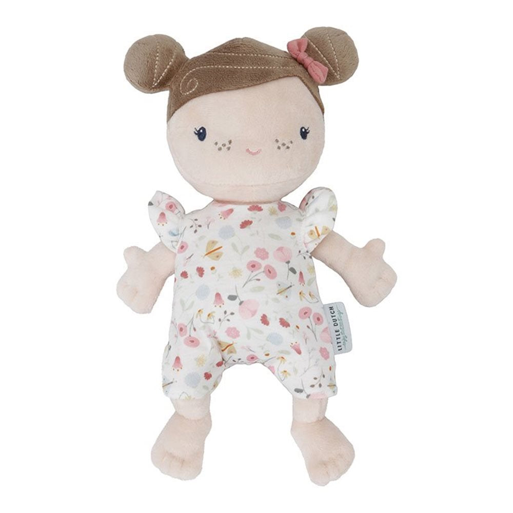 Weiche Kuschelpuppe für Mädchen im Flowers-and-Butterflies-Design. Liebevolles Geschenk zur Geburt, Taufe, Babyshower oder zum Geburtstag. Perfekt zum Kuscheln, Spielen und als treuer Begleiter im Kinderzimmer.