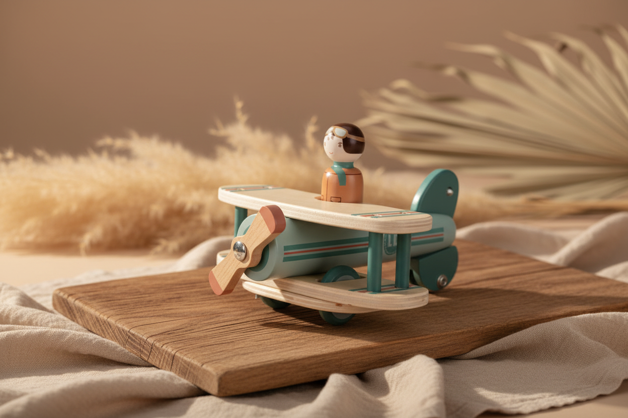 Holz-Spielzeugflugzeug mit Namen