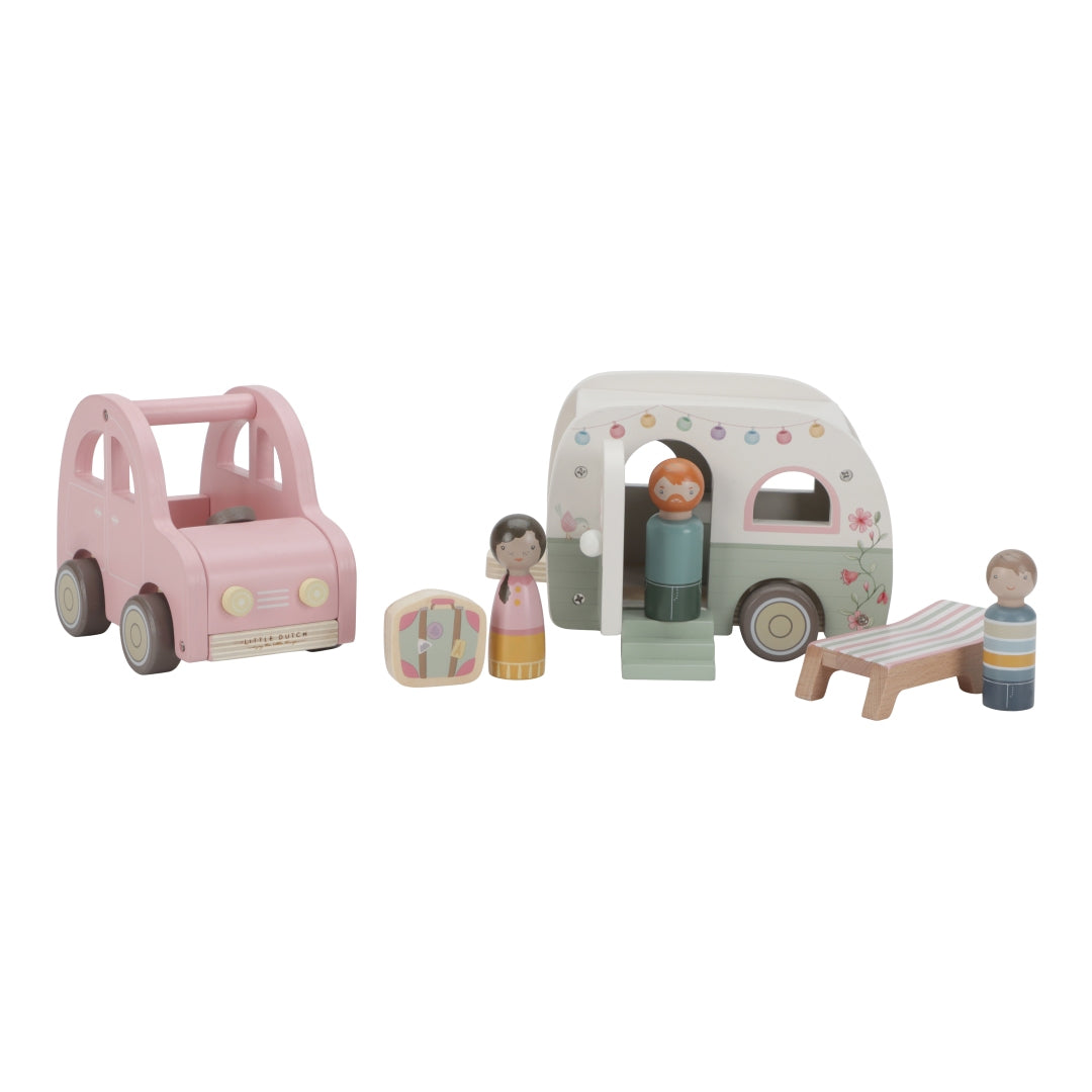 Toy car with caravan | Little Dutch