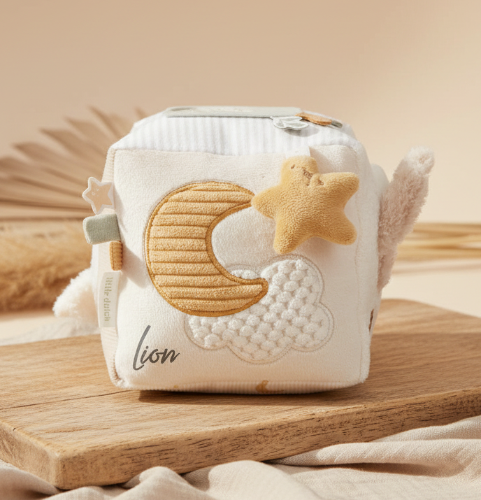 Aktivitätswürfel Newborn Naturals GRS | Little Dutch