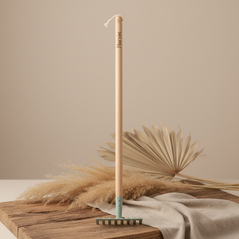 Kinderharke aus Holz – Gartengerät für kleine Gärtner