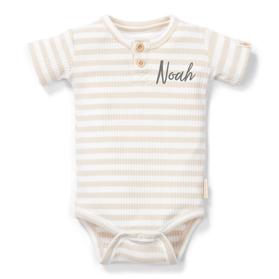 Body kurzarm Stripe Sand/White | Little Dutch
