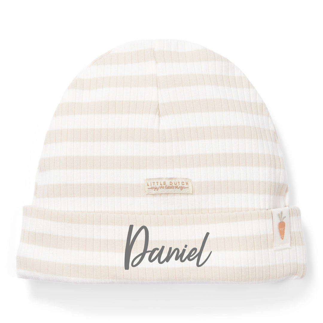 Babymütze Stripe Sand/White | Little Dutch
