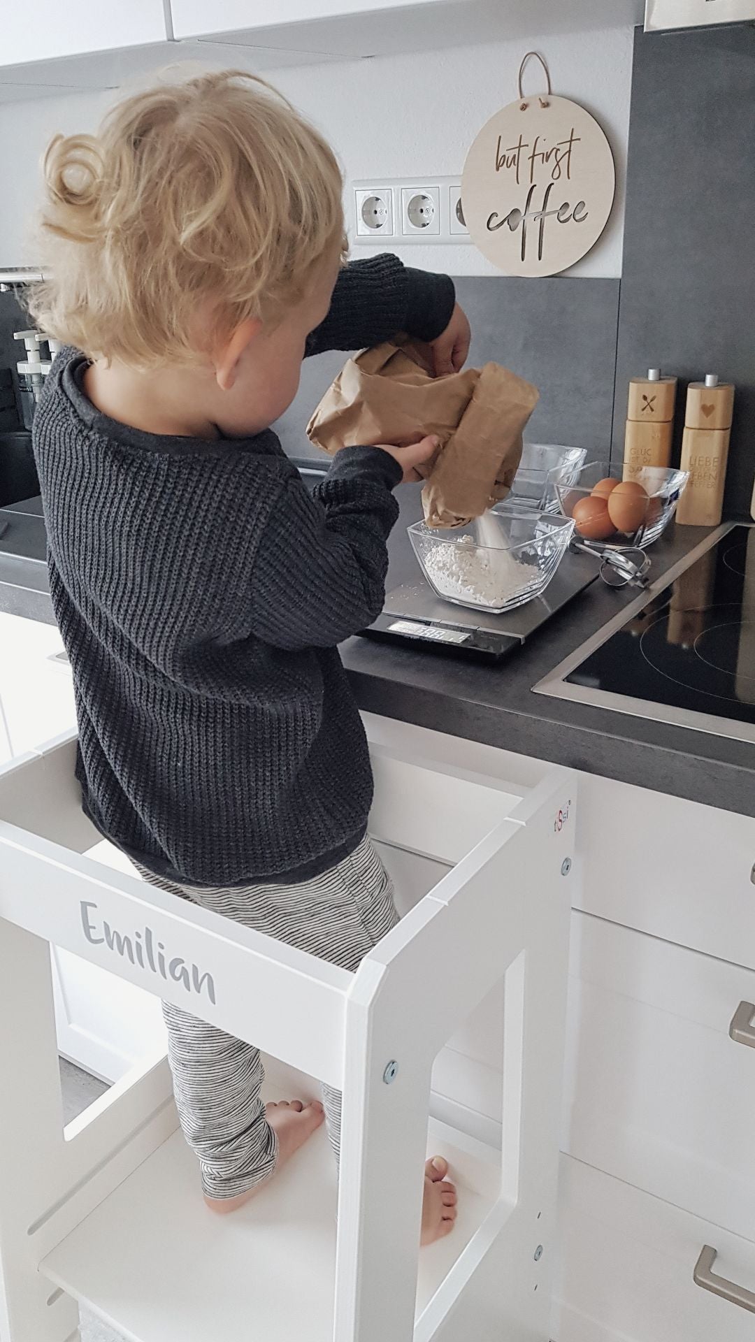 Learning tower Felix - Learning Tower - Wood White | Tissi® by Schmatzepuffer® "personalized"