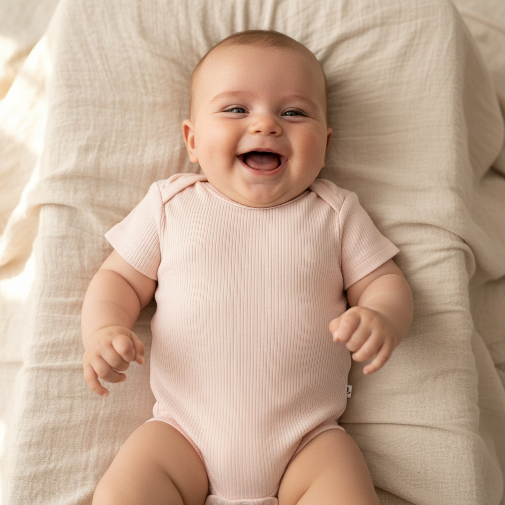 Kurzarm-Body Flowers & Butterflies Pink | Little Dutch