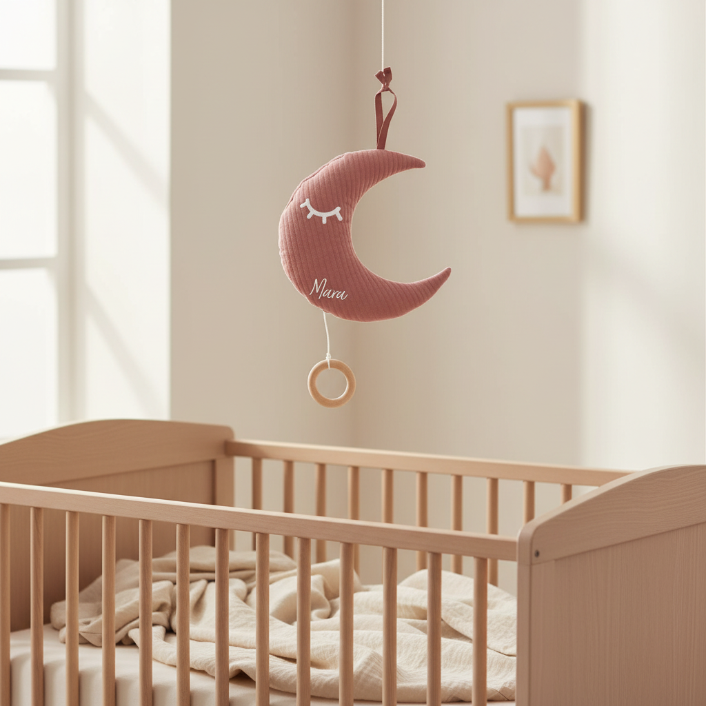 Spieluhr Mond, Pure Pink Blush | Little Dutch