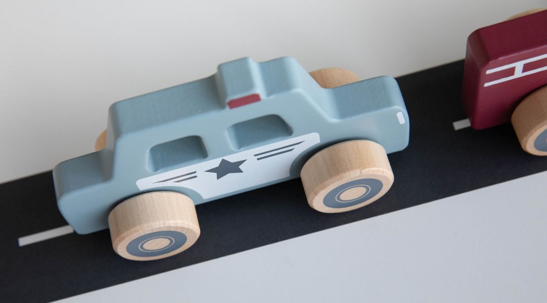 Einsatzfahrzeuge 3er-Set Holz