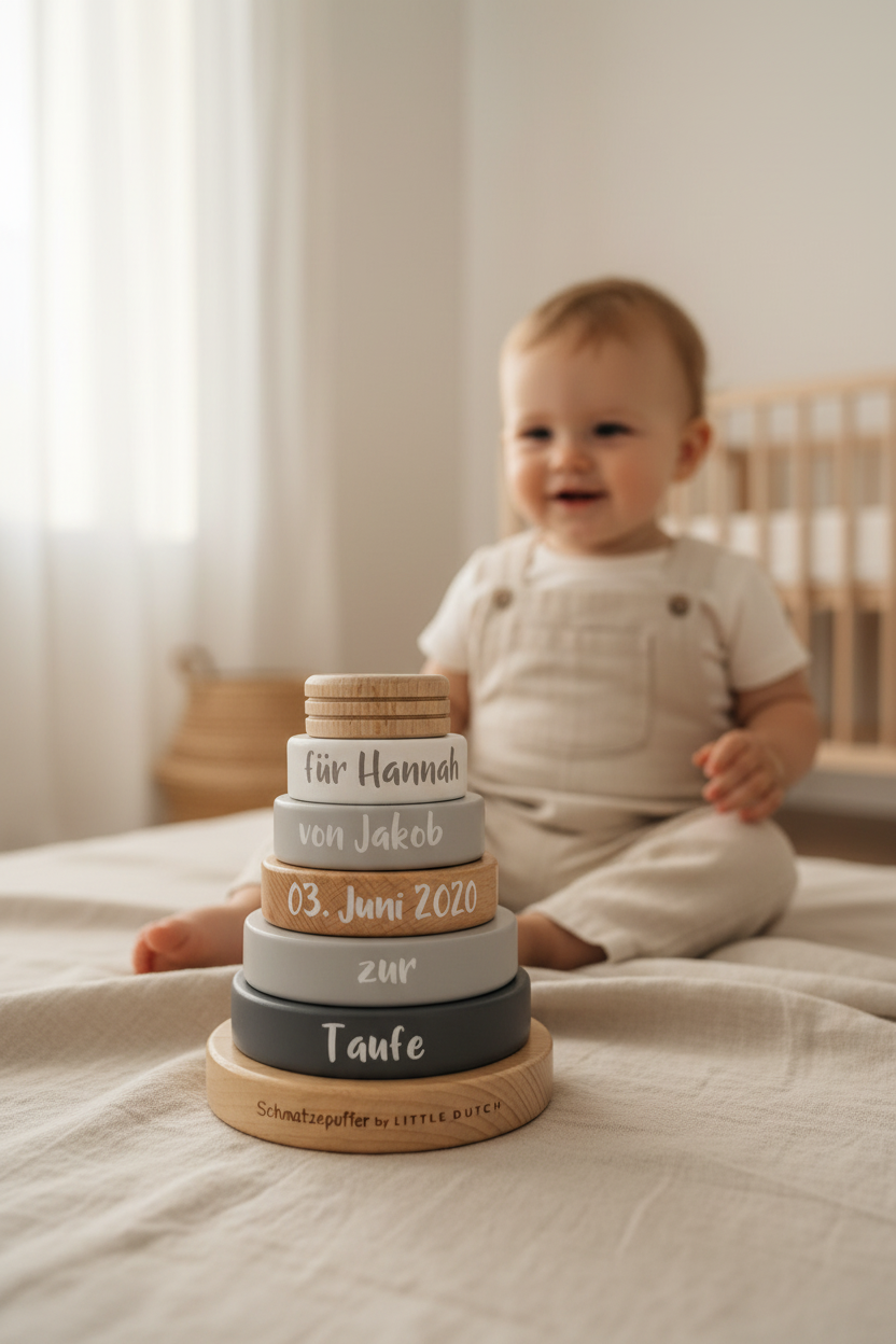 Stapelturm Exclusive Edtion - Zur Taufe - Holz bedruckt