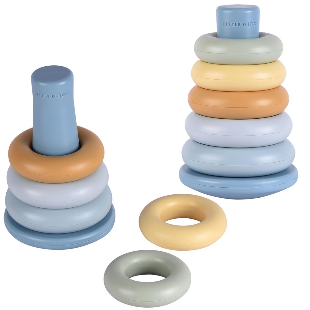 Stapeltoren kunststof, blauw | Little Dutch