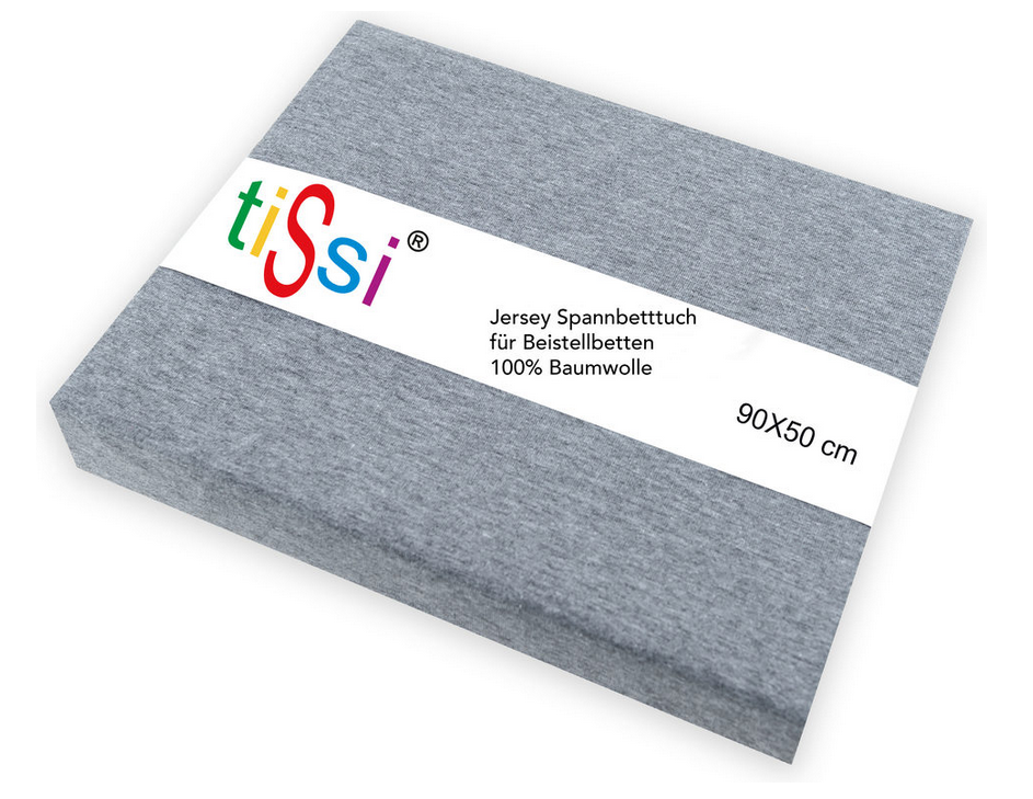 Hoeslaken voor zijbed 90 x 50 cm MAXI BOXSPRING grijs | tissi