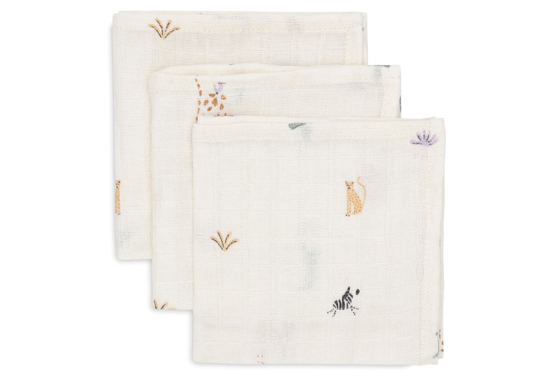 Muslin doekenset van 3 31 x 31 cm Jungle Jambo | Jollein