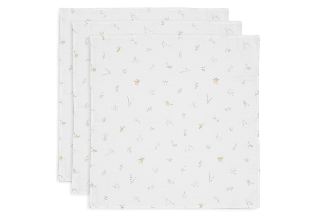 Mousseline doekenset van 3 70 x 70 cm Lovely Birds | Jollein