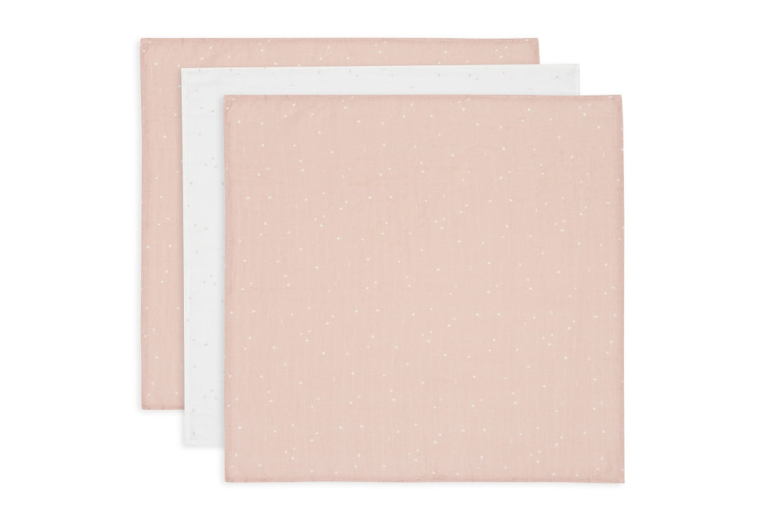 Mousseline doekenset van 3 70 x 70 cm Twinkling Wild Rose | Jollein