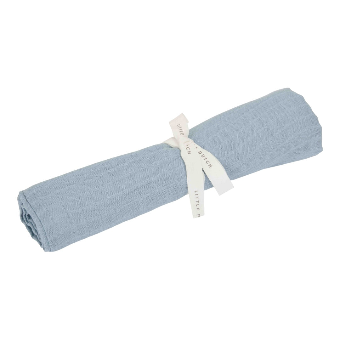 Hydrofiele doek 120 x 120 cm - Pure Denim Blue | Little Dutch