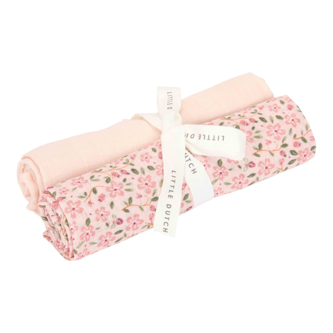 Musselintuch Swaddles 70 x 70 cm Fairy Floral / Blossom | Little Dutch