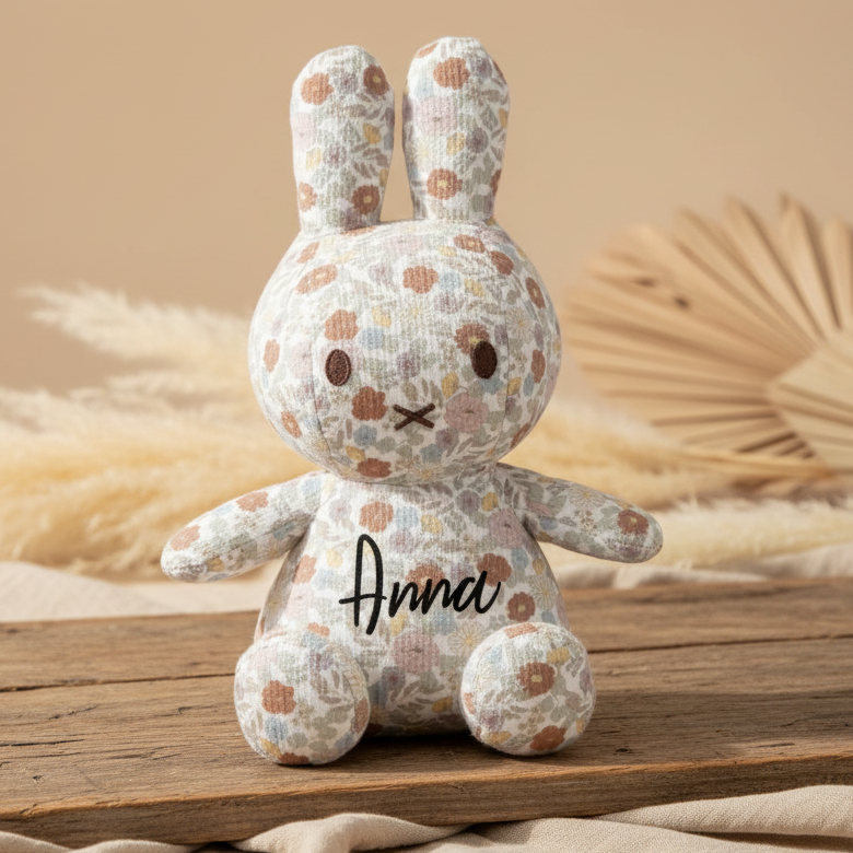 Kuscheltier Hase Vintage Little Flowers Allover, 25 cm | Little Dutch x Miffy
