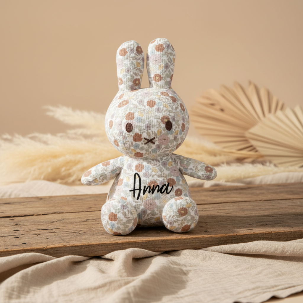 Kuscheltier Hase Vintage Little Flowers Allover, 25 cm x Miffy