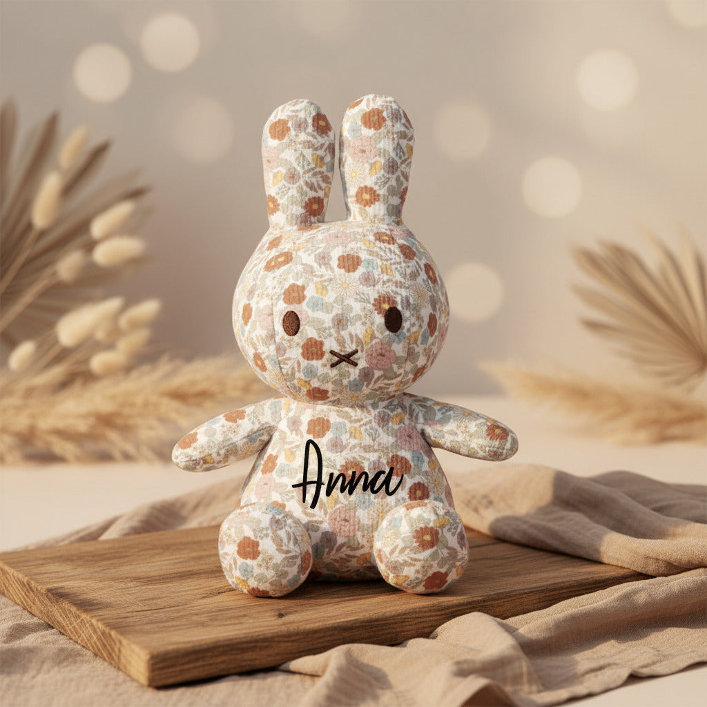 Cuddly bunny Vintage Little Flowers Allover, 35 cm | Little Dutch x Miffy