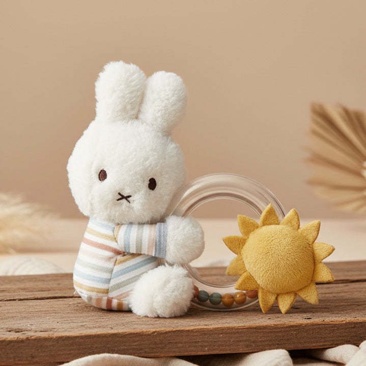 Rattle-Gripping Toy Bunny Vintage Sunny Stripes | Little Dutch x Miffy