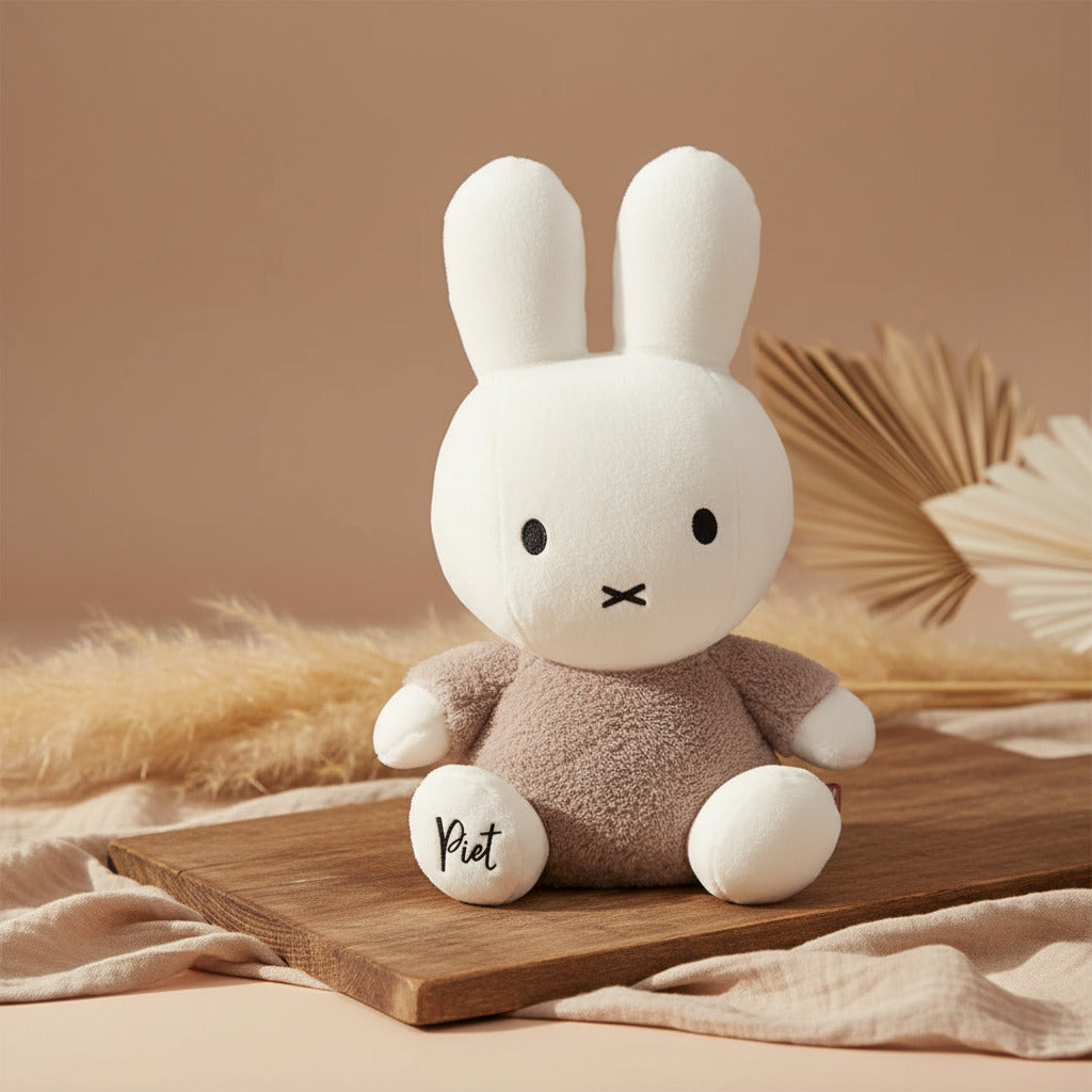 Fluffy rabbit cuddly toy, 35 cm, taupe | Miffy x Tiamo