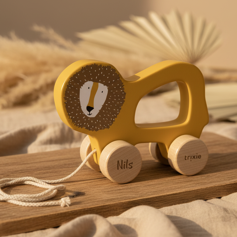 Wooden pull-along toy - Mr. Lion | Trixie