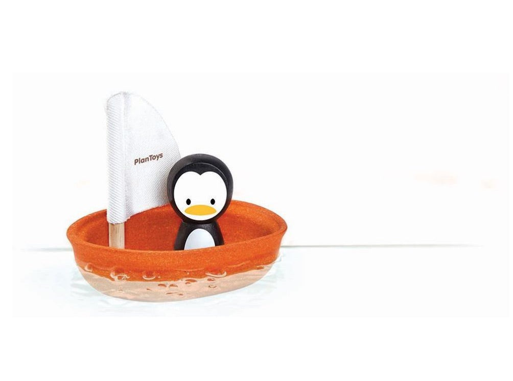 Houten zeilboot pinguïn | PlanToys
