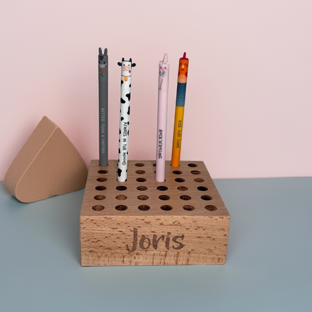 Personalisierter Stiftehalter aus Holz passend für Ligami & andere Stifte | Schmatzepuffer