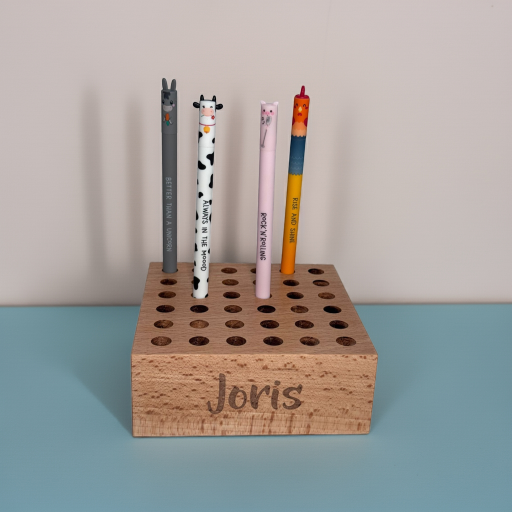Personalisierter Stiftehalter aus Holz passend für Legami & andere Stifte | Schmatzepuffer