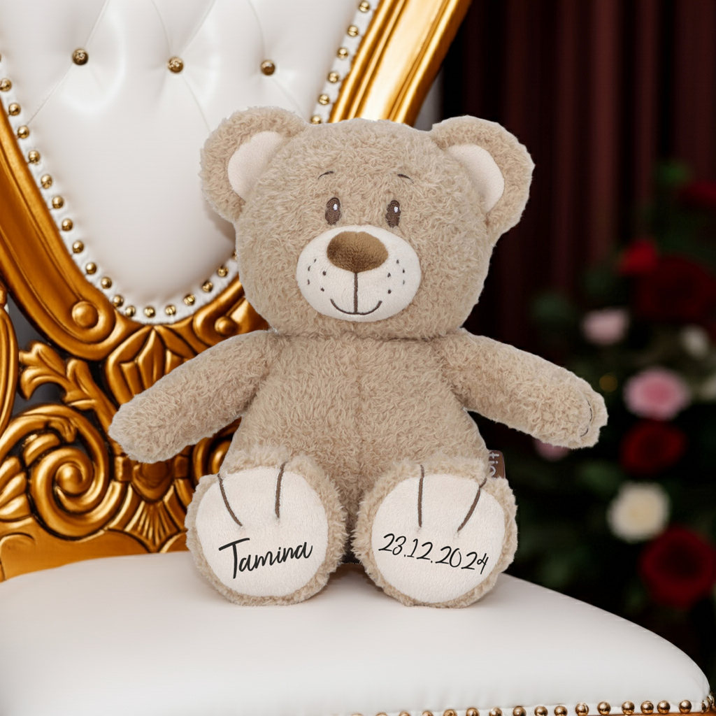Kuscheltier Teddybär zur Geburt & Taufe 28 cm | Tiamo