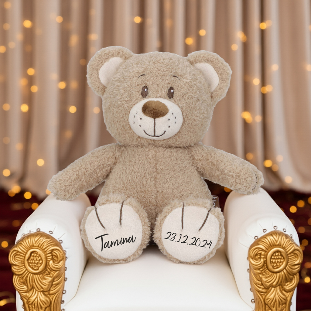 Kuscheltier Teddybär zur Geburt & Taufe 28 cm | Tiamo
