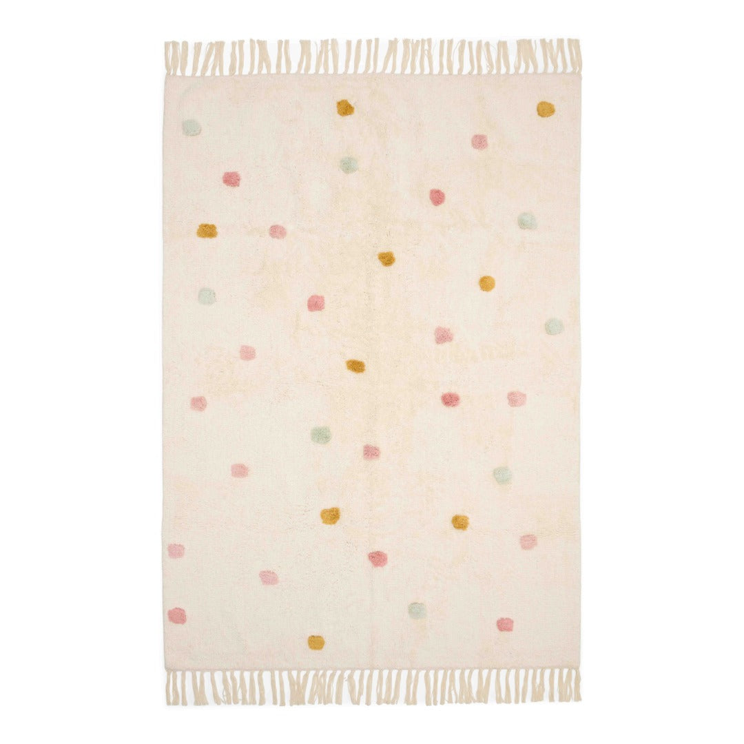 Teppich Punkte pink/bunt antirutsch 120 x 170 cm | Little Dutch