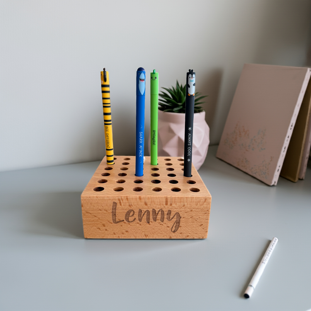 Porte-stylo en bois personnalisé, compatible avec les stylos Legami et autres | Smack Buffer