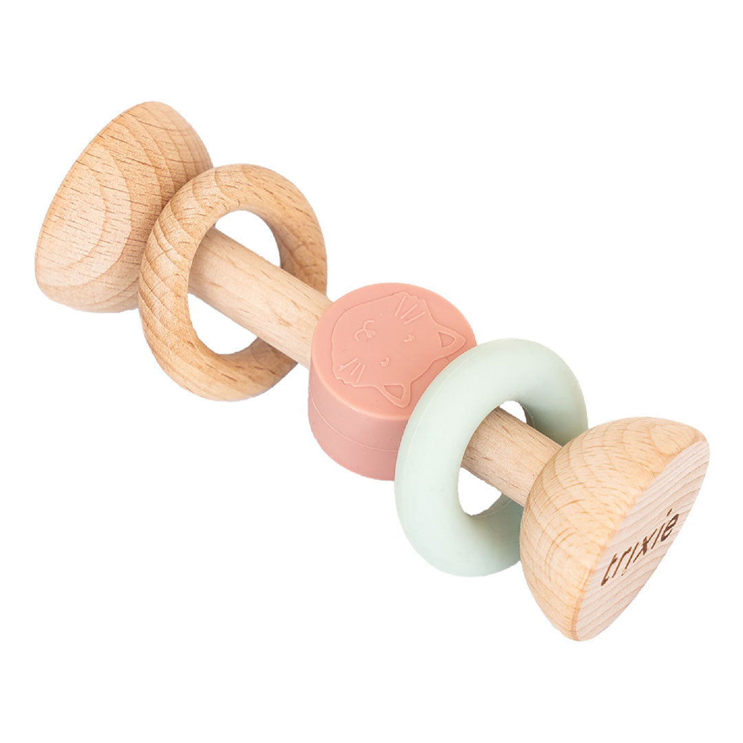 Wooden and silicone rattle - Mrs. Cat | Trixie