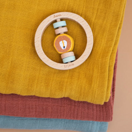 Wooden Ring Rattle - Mr. Lion | Trixie