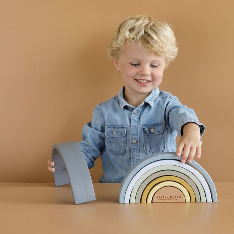 Stapelbare Regenboogblauw - Voor de Doop | Little Dutch