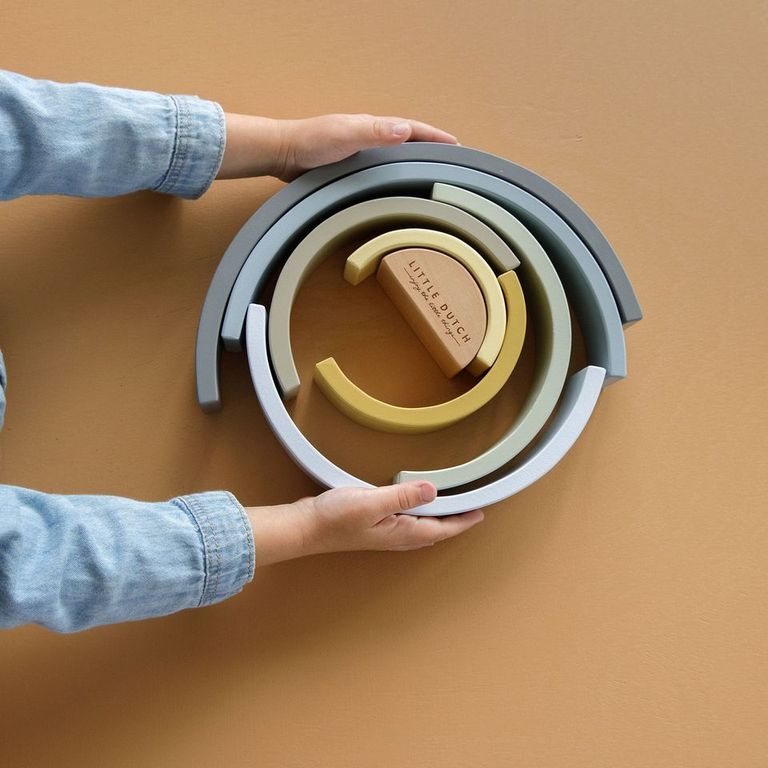 Stapelturm Regenbogen Blau - Zur Geburt