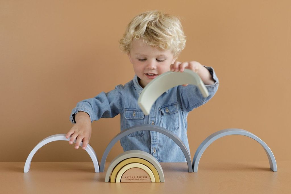 Stapelturm Regenbogen Blau - Zur Taufe