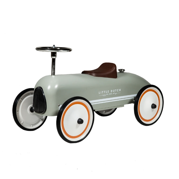 Retro ride-on car, olive | Little Dutch by Schmatzepuffer customizable