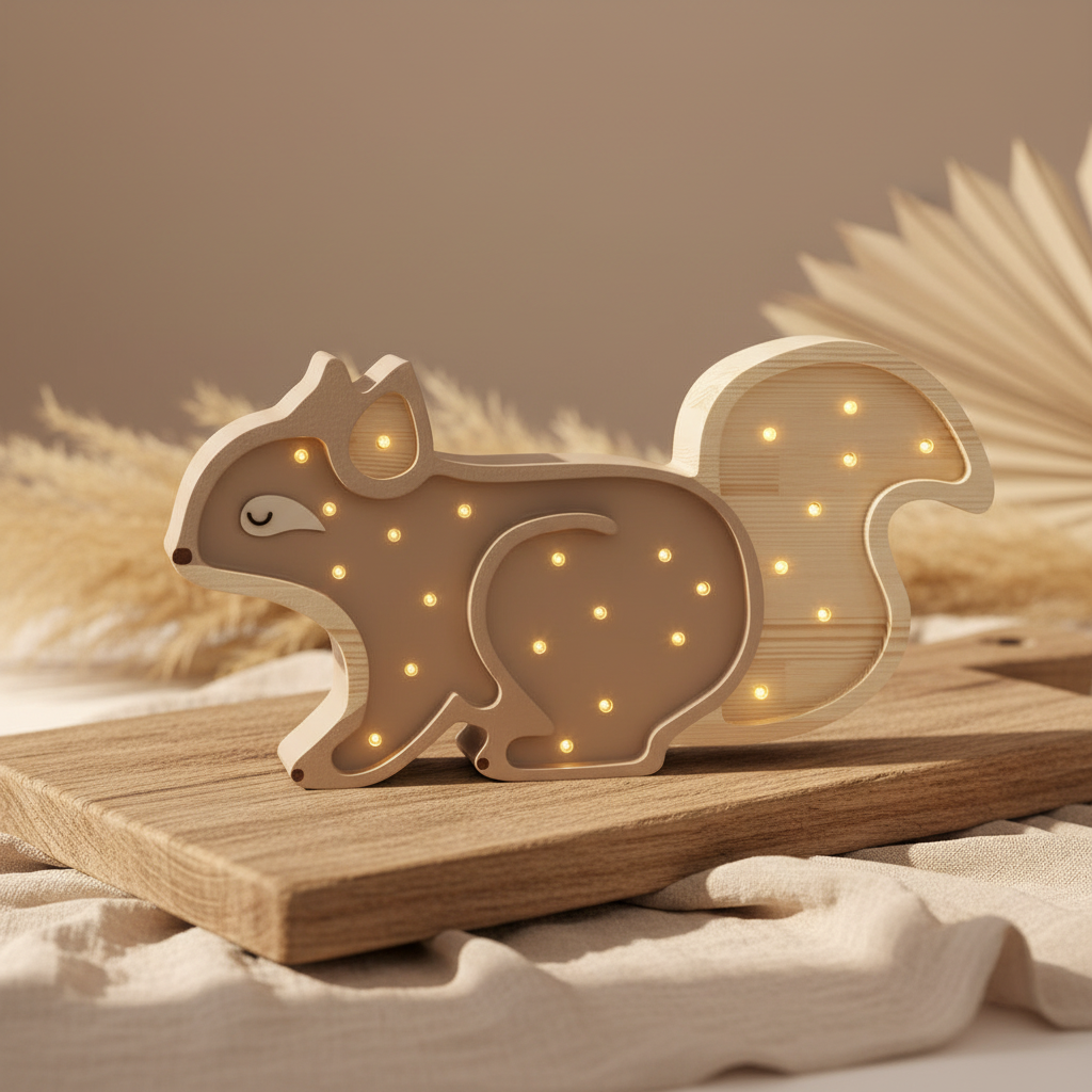 Lampe Eichhörnchen, Holz cappuccino | Little Lights