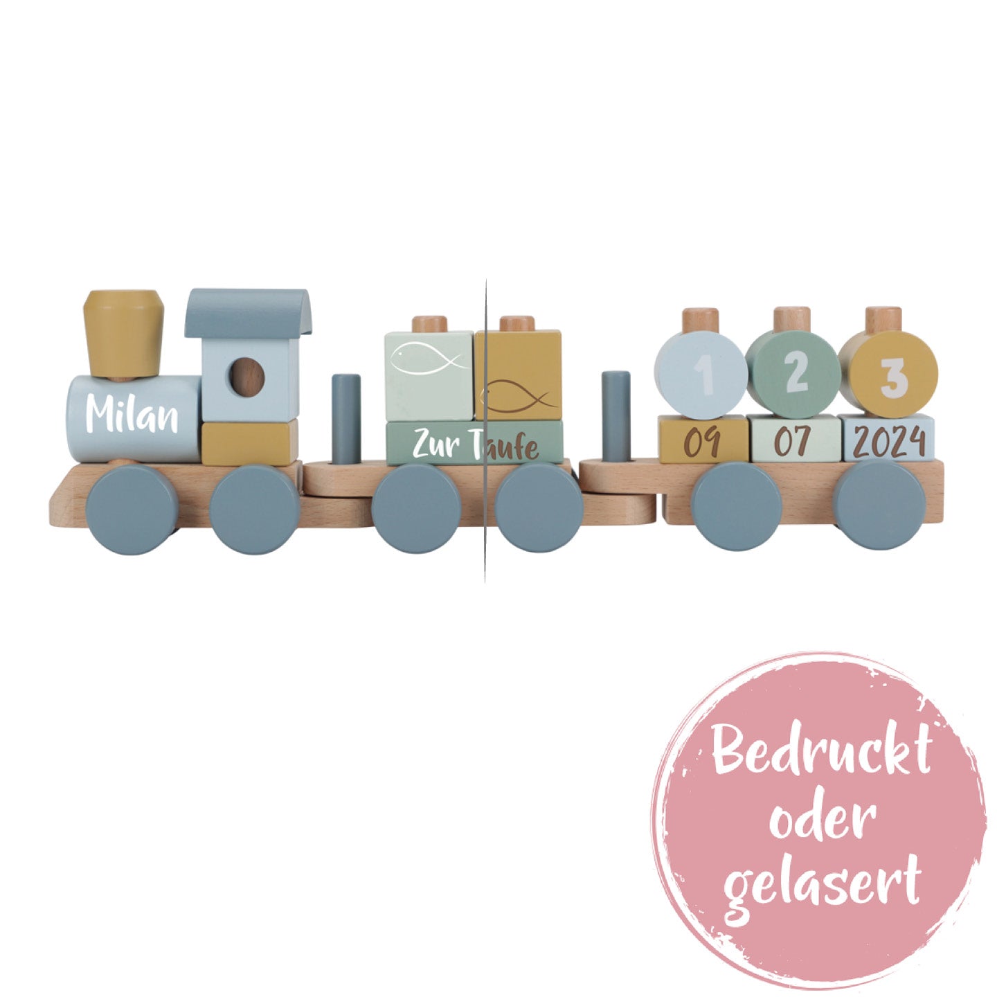 Forest Friends Wooden Train "For Baptism" | Little Dutch